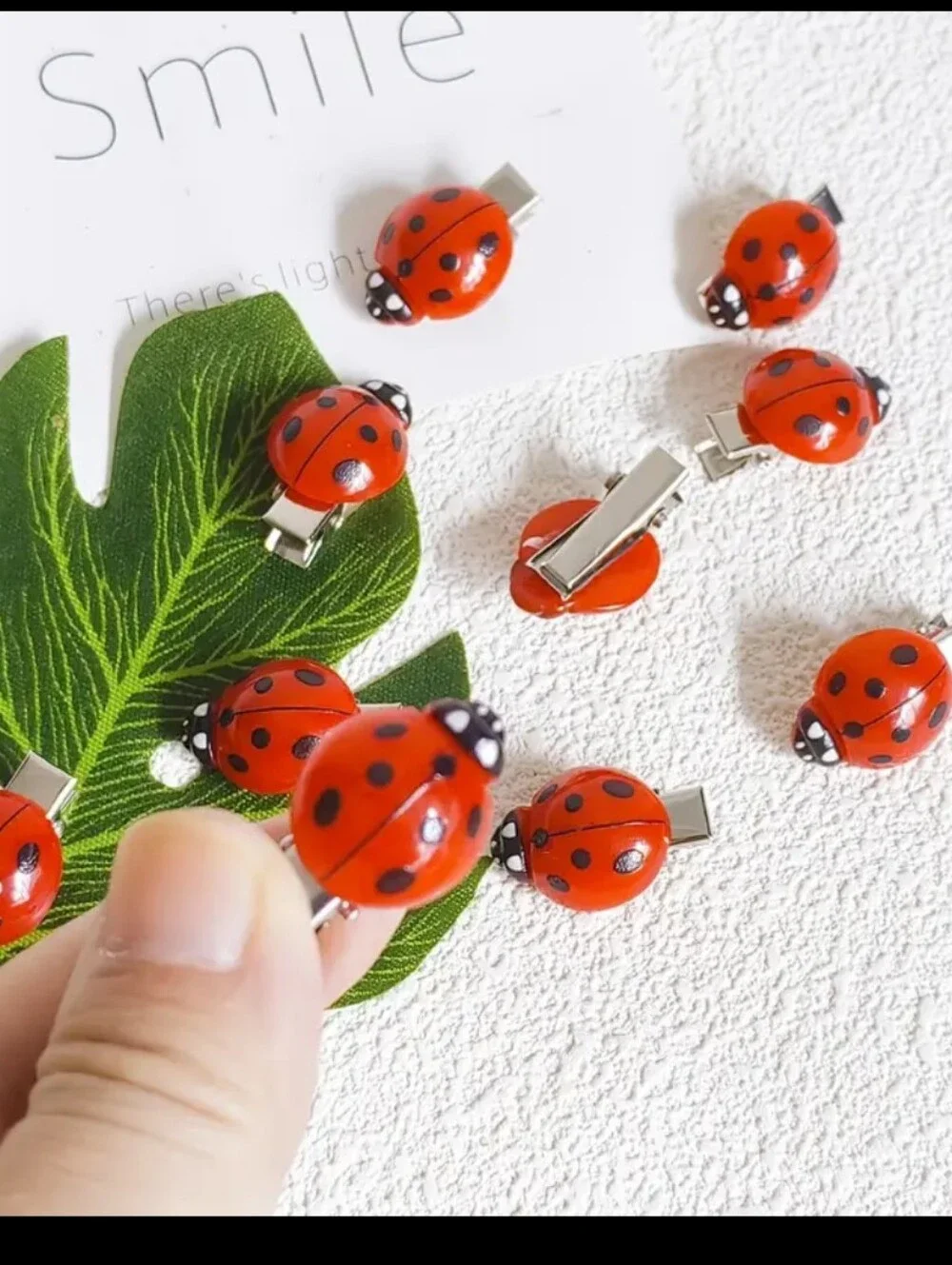 🐞20pcs Small Acrylic Ladybug Hair Clips W/Alligator Clamps (OS) 🐞🐞